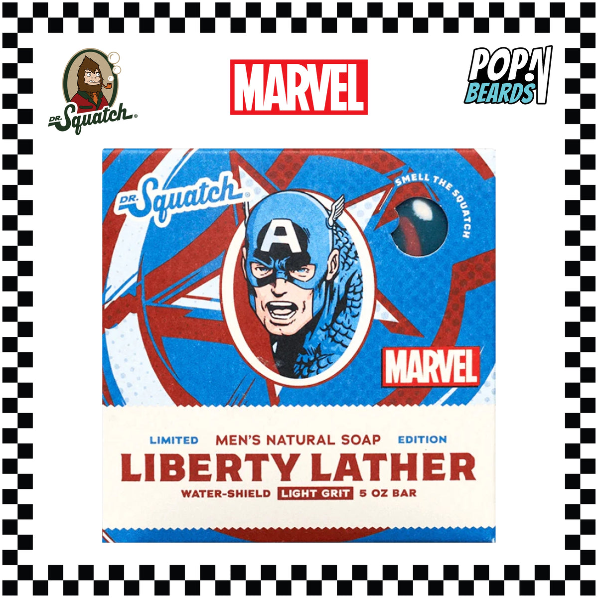 Dr Squatch Limited Edition Marvel Soap Captain America Liberty Lather - 1  Bar 🧼