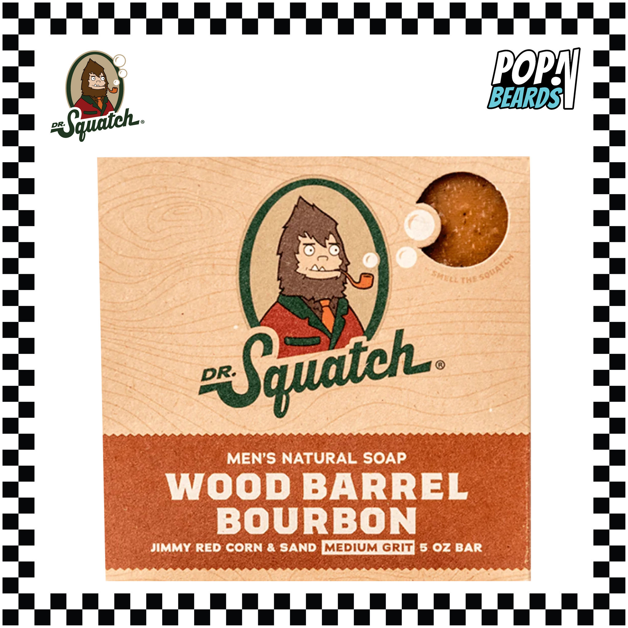 Dr. Squatch Natural Bar Soap, Wood Barrel Bourbon, 5 oz