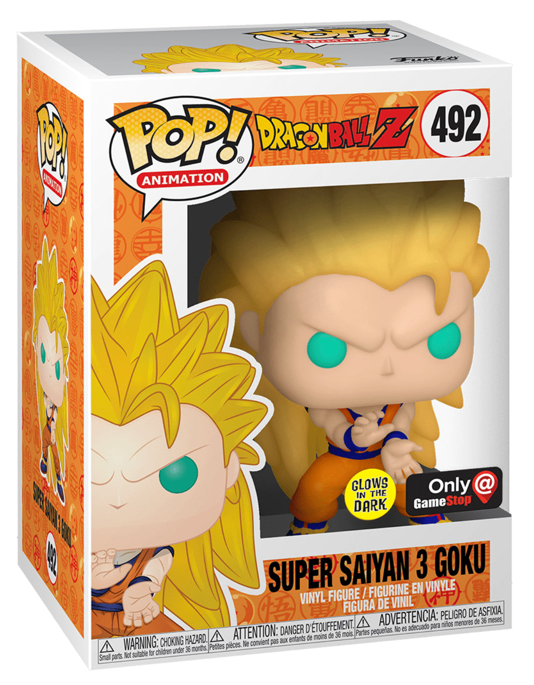 Funko Pop! Dragonball Z Super Saiyan 3 Goku Glow in The Dark GITD Exclusive  Variant