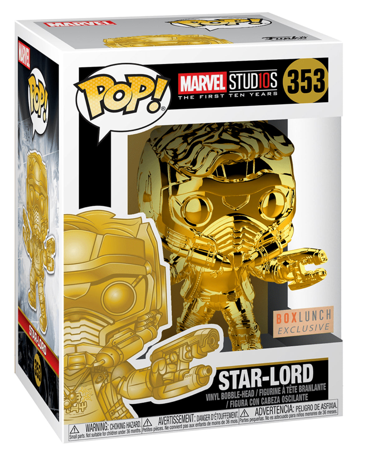 Funko POP! Marvel Star-Lord Vinyl Bobble Head (Gold Chrome) 