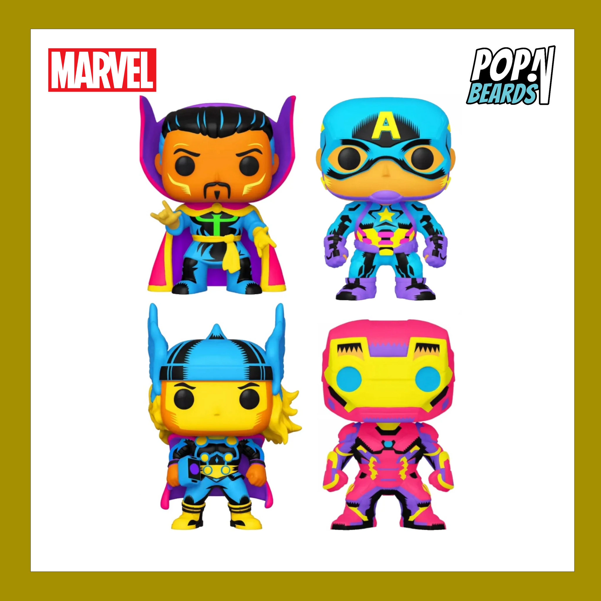Funko Pop! Marvel Captain America/Iron Man/Thor/Doctor Strange